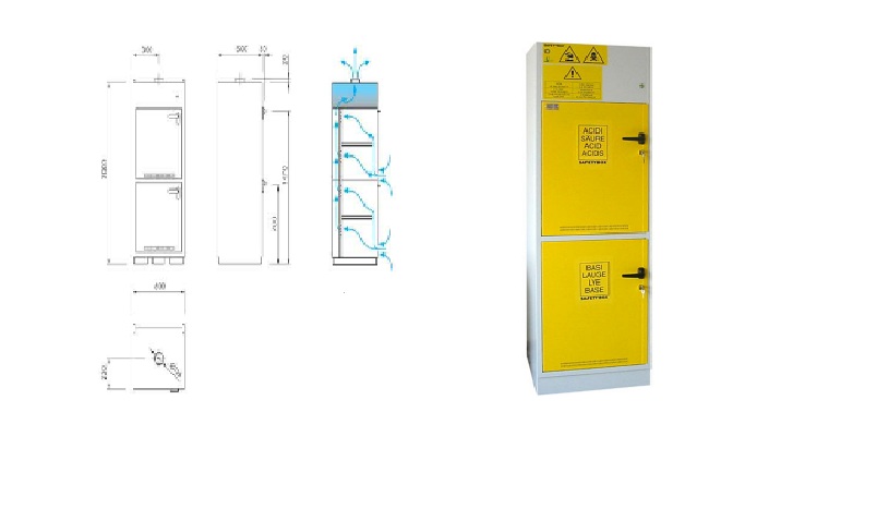 كمد نگهداری اسید وباز مجهز به فن و فيلتر-   LSS ایتالیا -AB 600